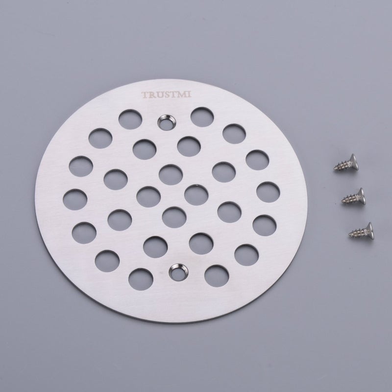 TRUSTMI 4 1/4-inch Screw-in Shower Drain Grate Replacement Cover, Brushed Stainless - Image 2